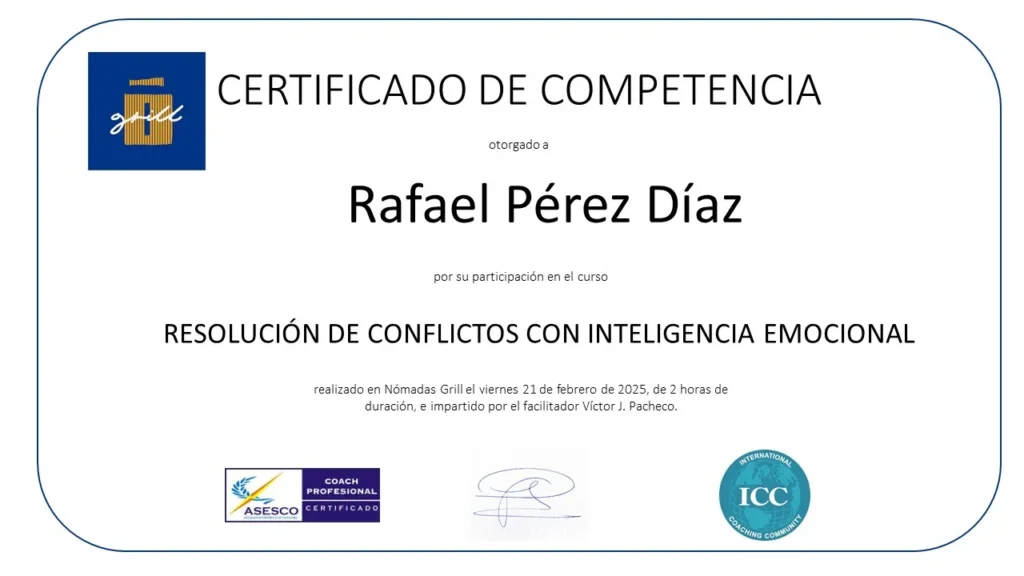 certificado resolucion de conflictos